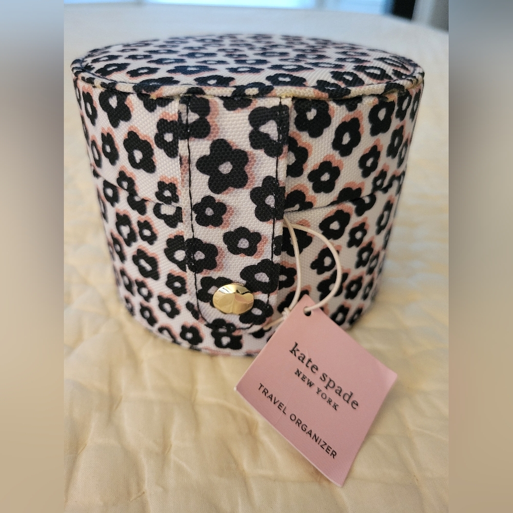 Kate Spade Black and White Floral Travel Jewelry Organizer